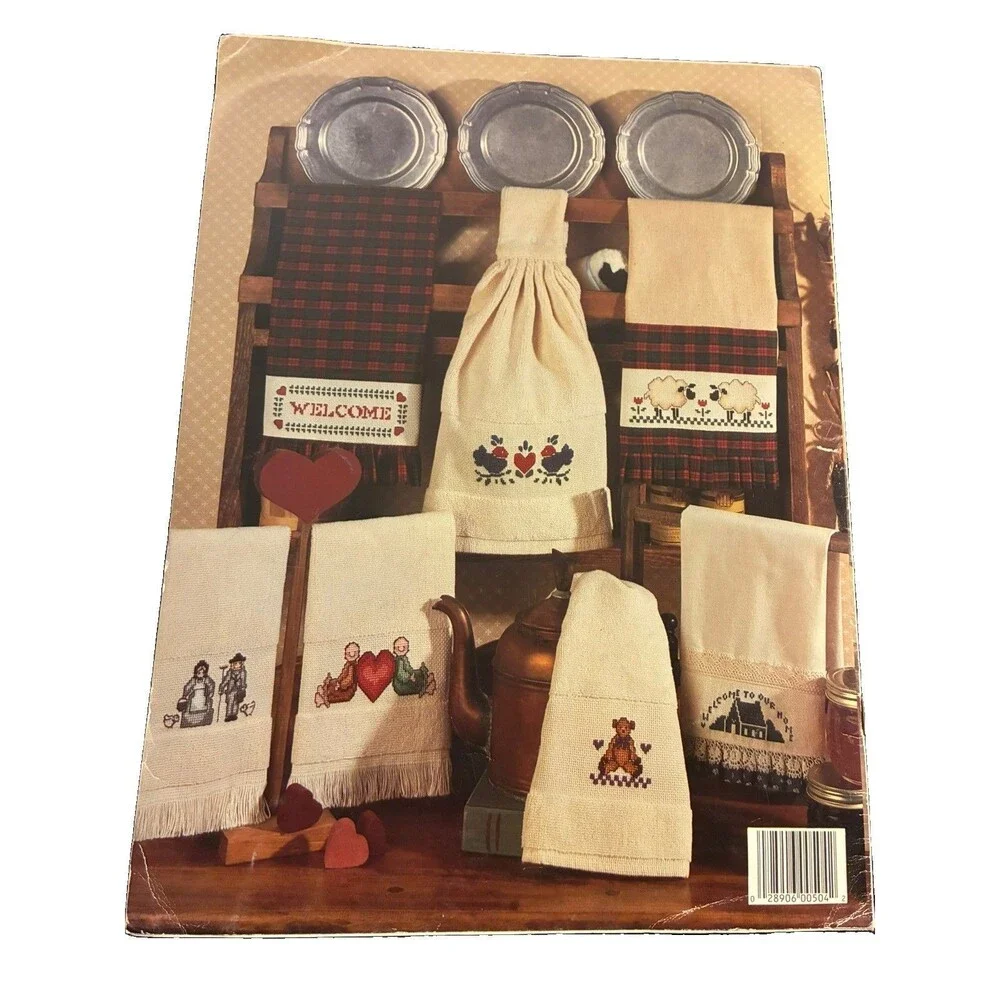 Vintage 1987 Mimi's Country Towels Counted Cross Stitch Leaflet